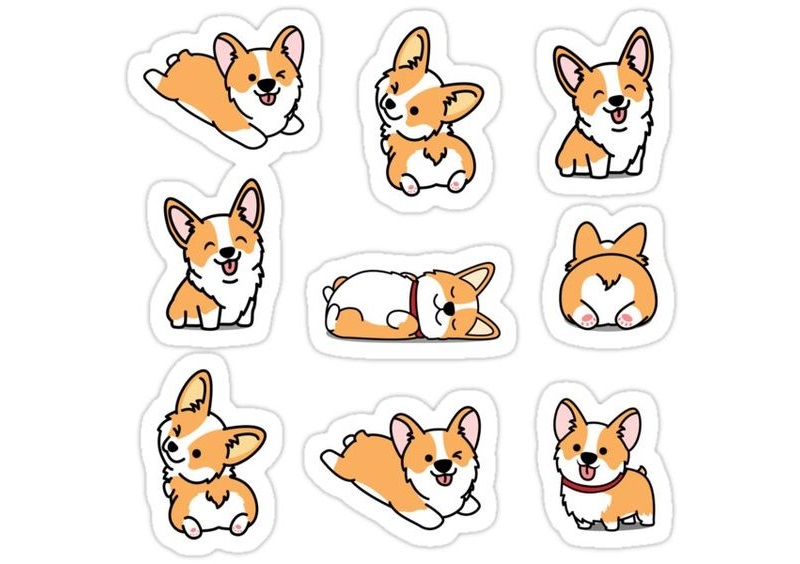 mẫu sticker con chó