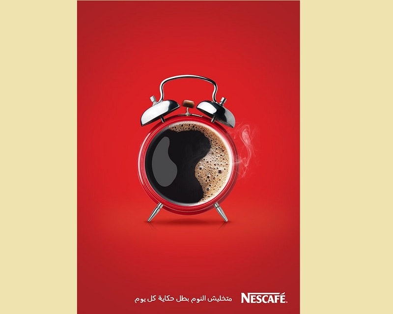 mẫu poster chỉ có icon thông điệp của nescafe