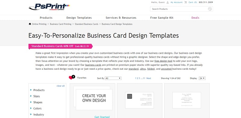 psprint công cụ thiết kế name card online 